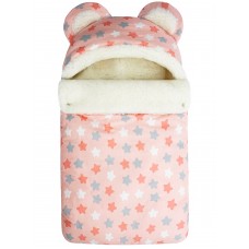 Конверт "Мишка" Микс Розовый Меховой Зима 