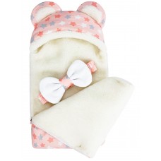 Конверт "Мишка" Микс Розовый Меховой Зима 
