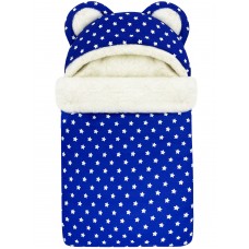 Конверт "Мишка" Звезды на Синем Меховой Зима 