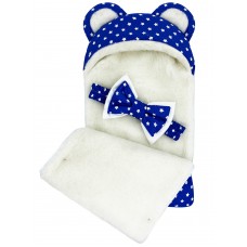 Конверт "Мишка" Звезды на Синем Меховой Зима 