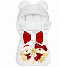 Конверт "Мишка" принт "Winter Bears" Red Флис Зима 
