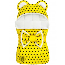 Конверт "Мишка" принт "Star Line" Yellow Флис Зима