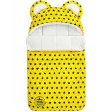 Конверт "Мишка" принт "Star Line" Yellow Флис Зима