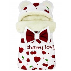 Конверт "Мишка" принт "Cherry Love" Меховой Зима
