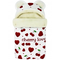 Конверт "Мишка" принт "Cherry Love" Меховой Зима