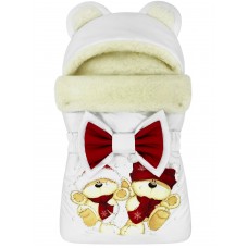 Конверт "Мишка" принт "Winter Bears" Red Меховой Зима 