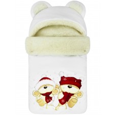 Конверт "Мишка" принт "Winter Bears" Red Меховой Зима 