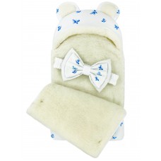 Конверт "Мишка" принт "Teddy's Blue Balloons" Меховой Зима 