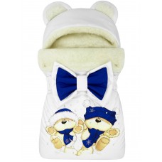 Конверт "Мишка" принт "Winter Bears" Blue Меховой Зима 