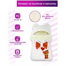Конверт "Мишка" принт "Teddy & Love-Balloon" Меховой Зима 