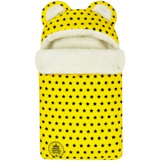 Конверт "Мишка" принт "Star Line" Yellow Меховой Зима 