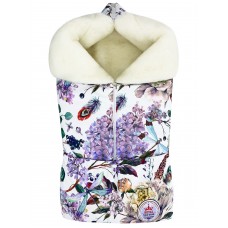 Конверт "Junior" принт "Vintage Lilac" Меховой Зима